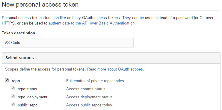 GitHub personal access tokens